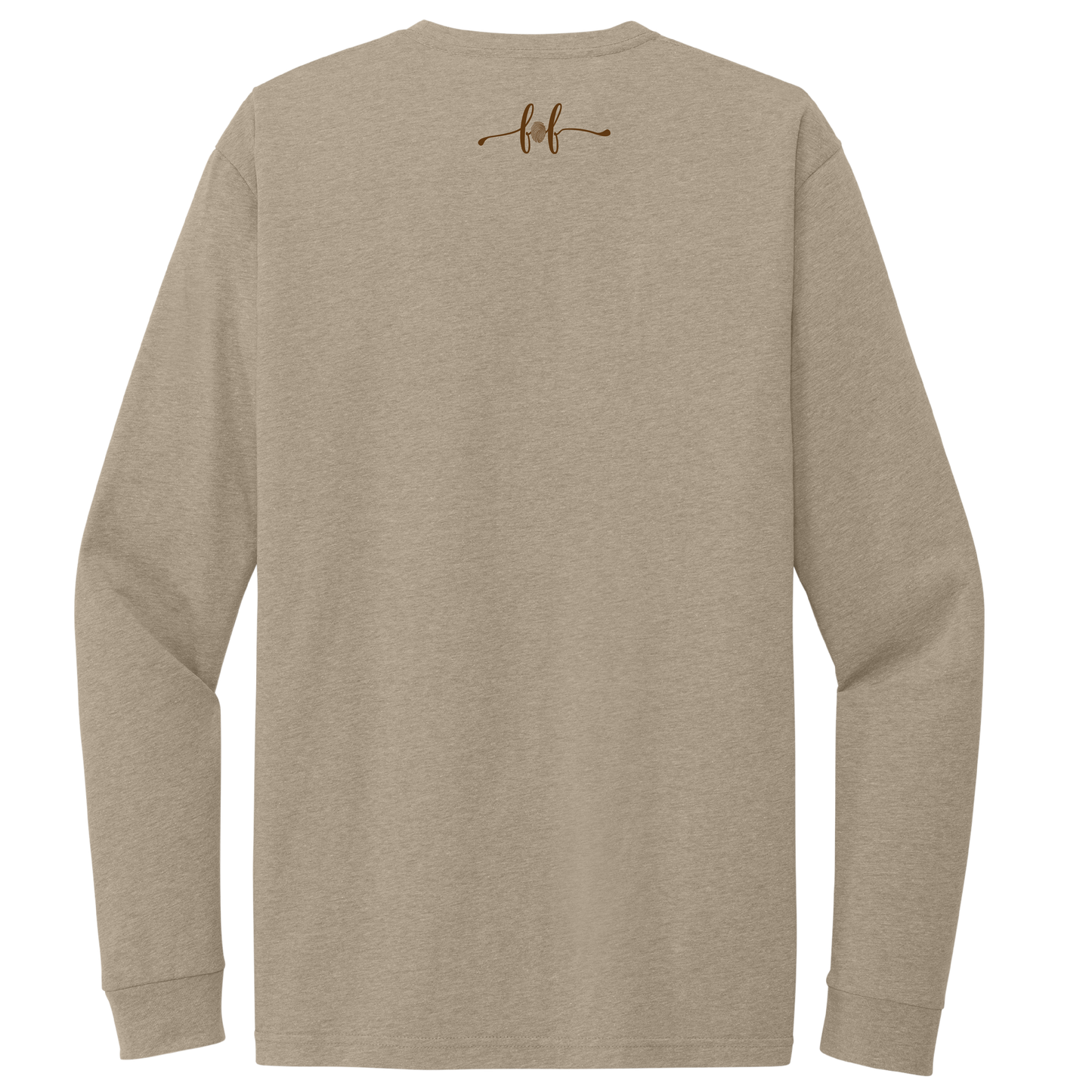 DON'T MATCH ENERGY. BEAR FRUIT. - LONG SLEEVE T-SHIRT (TAN) SCRIPT