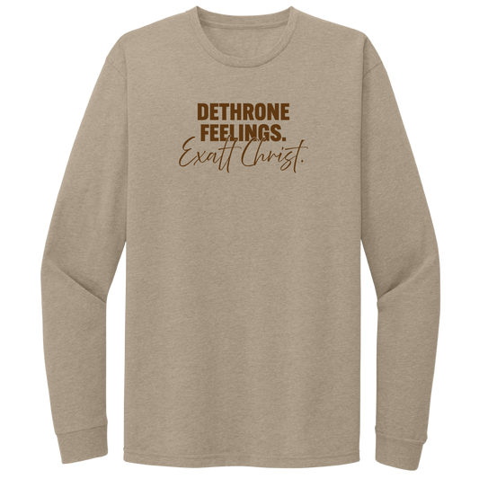 DETHRONE FEELINGS - LONG SLEEVE T-SHIRT (TAN)